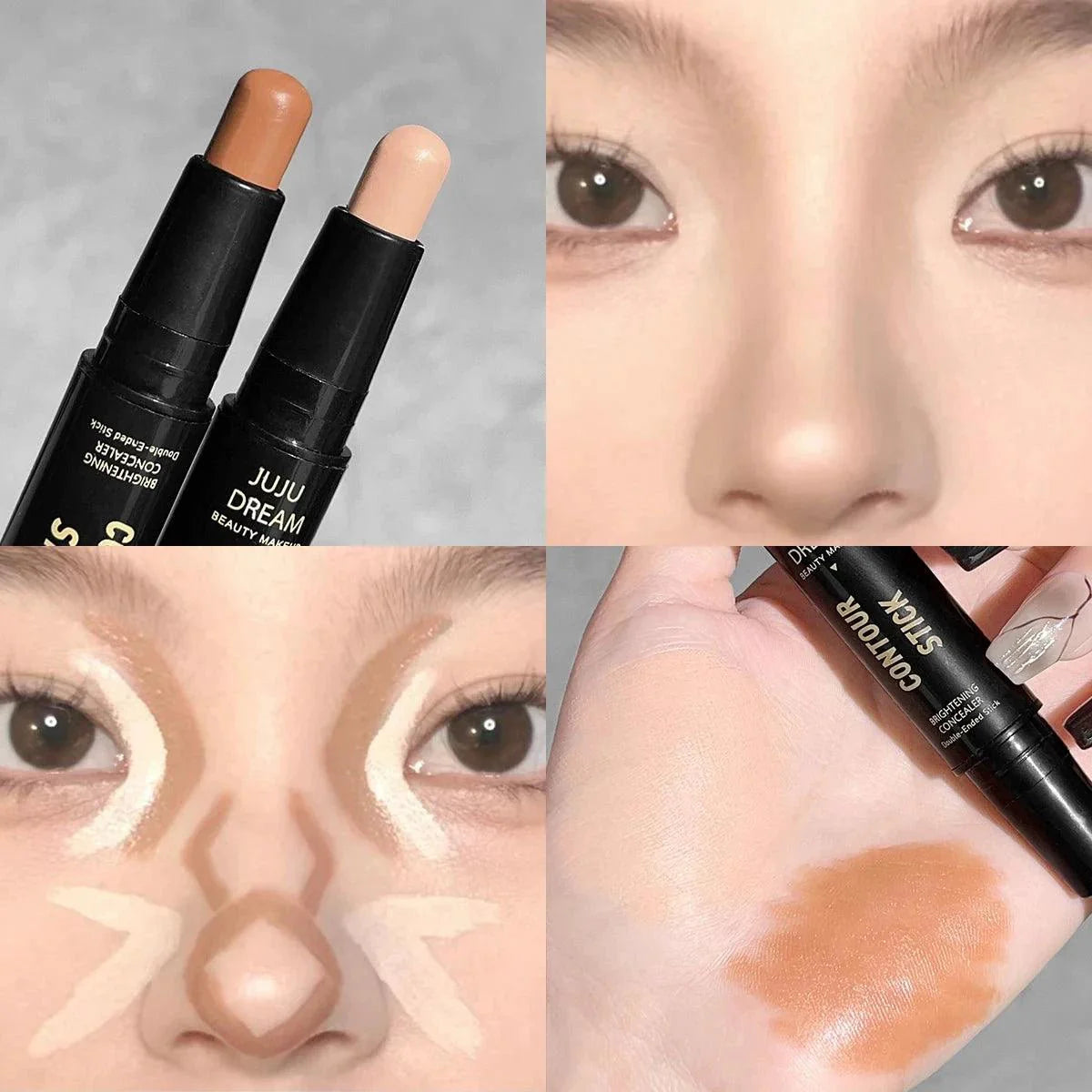 Double Ended Dual Purpose High Light Trimming Stick Three Dimensional Contour Nose Shadow Facial Shape Brighten and Trim