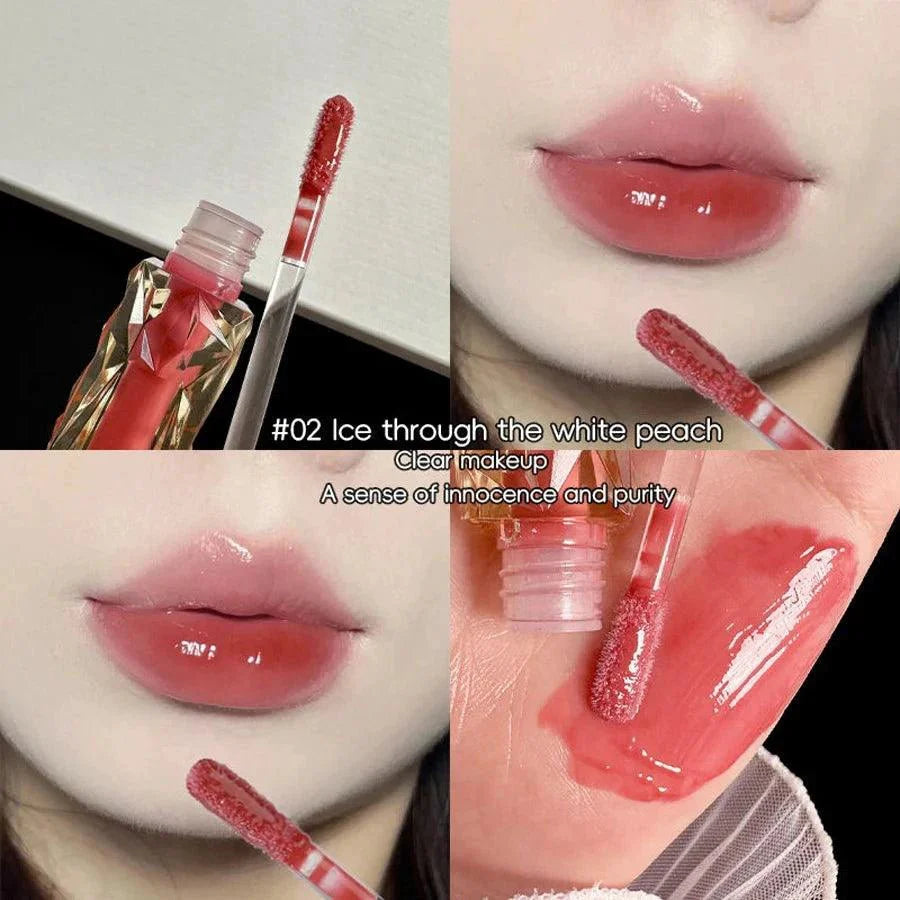 Long-Lasting Lip Gloss - Moisturizing Waterproof Mirror Finish