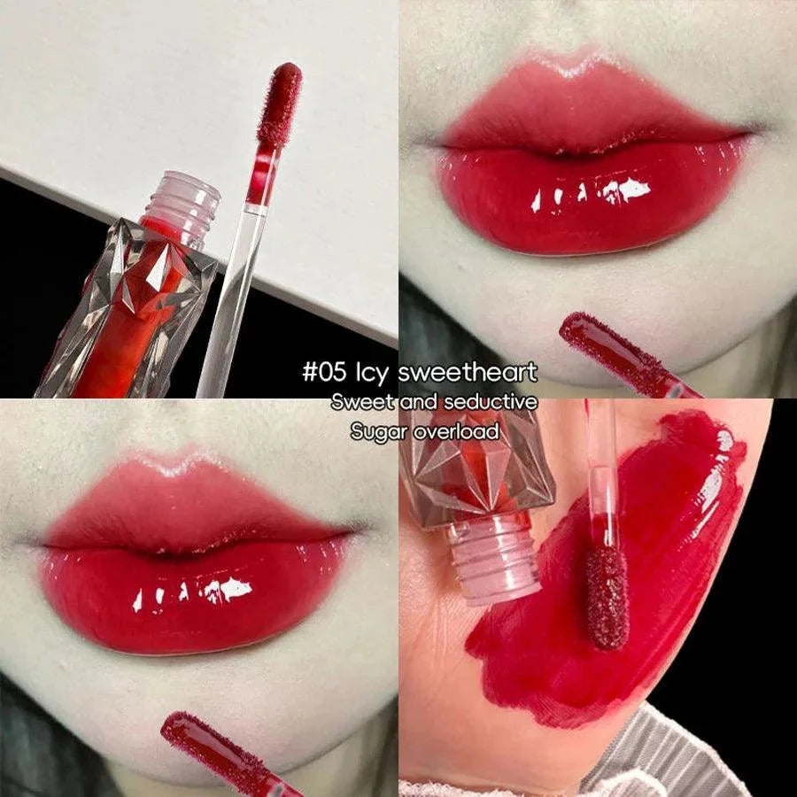 Long-Lasting Lip Gloss - Moisturizing Waterproof Mirror Finish