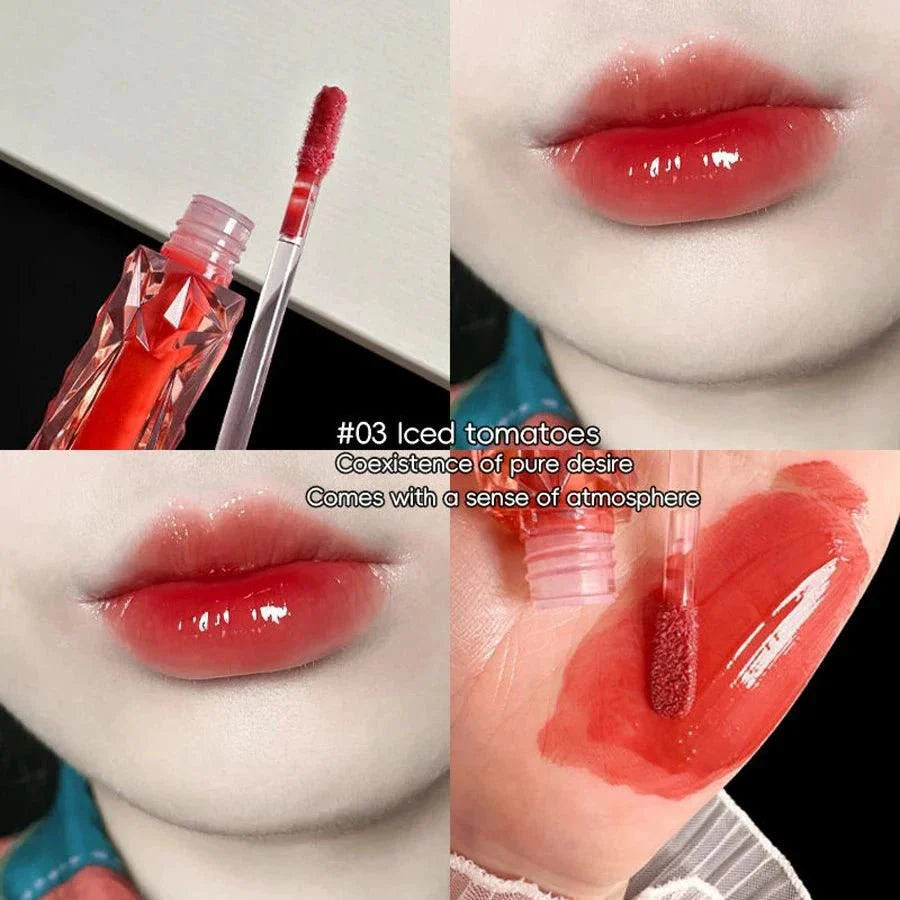 Long-Lasting Lip Gloss - Moisturizing Waterproof Mirror Finish