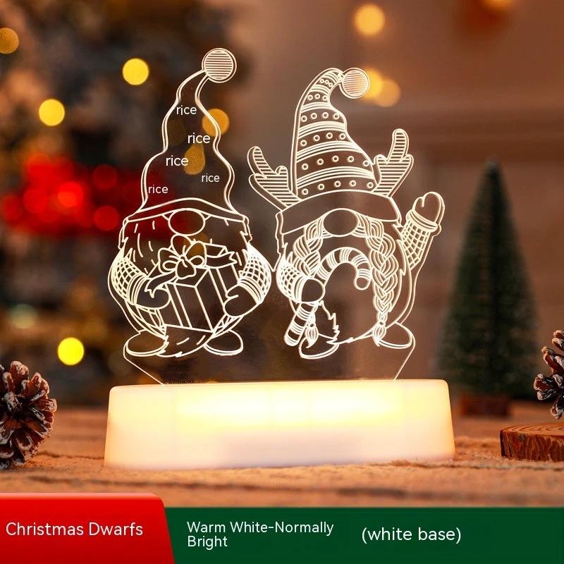 MANDOTOS Christmas 3D LED Acrylic Night Light Ornament Festive Holiday Decor Gift Idea For Kids