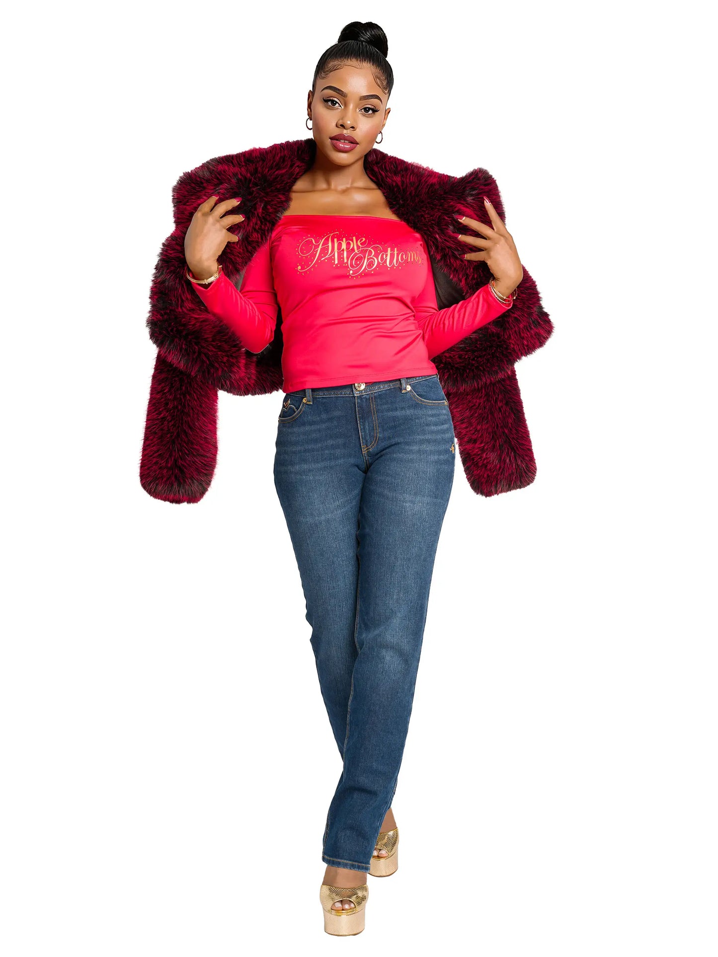 Y2K Fur Jacket - Red Delicious