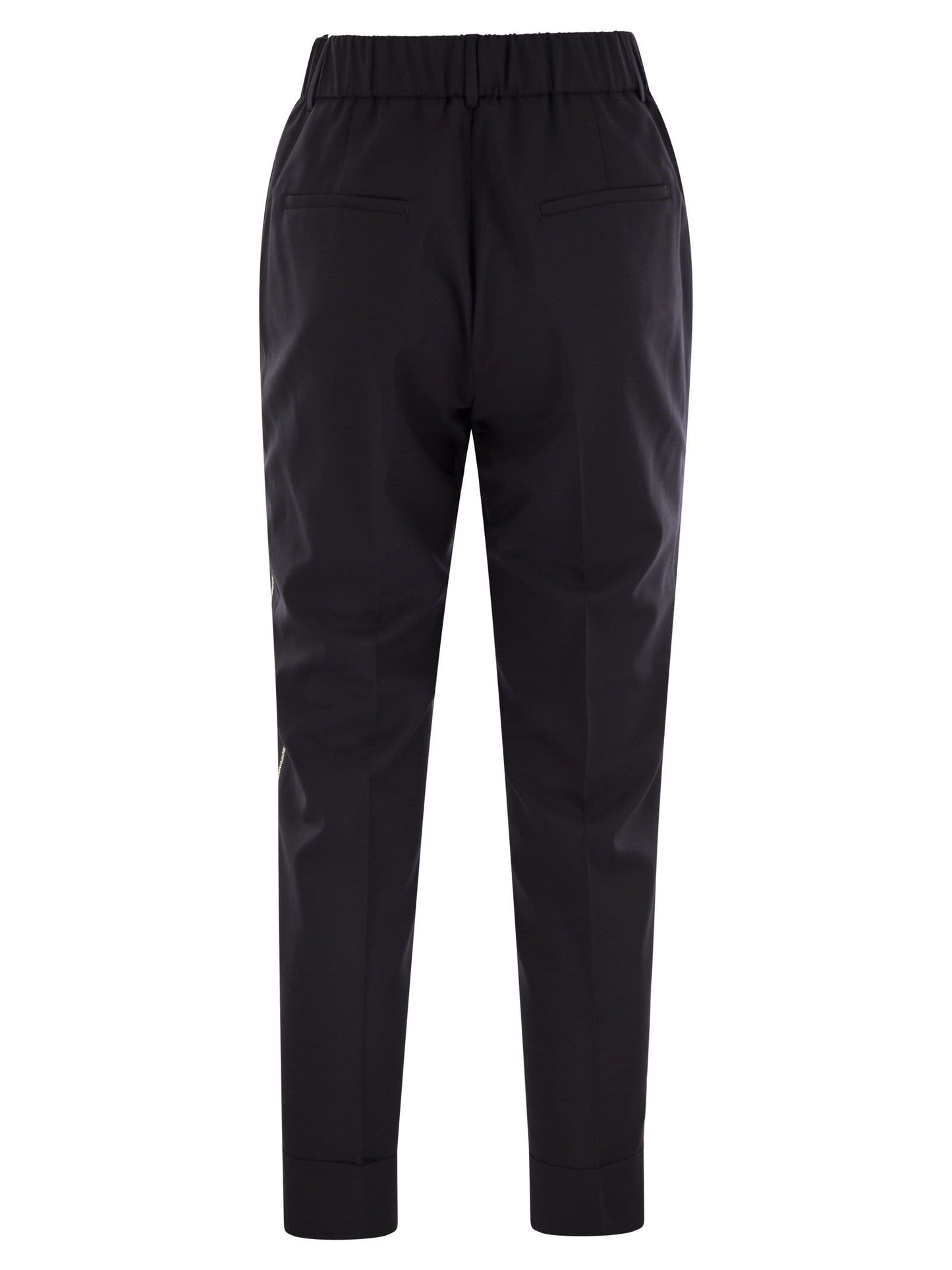 Peserico Women Virgin Wool Blend Trousers With Jewellery