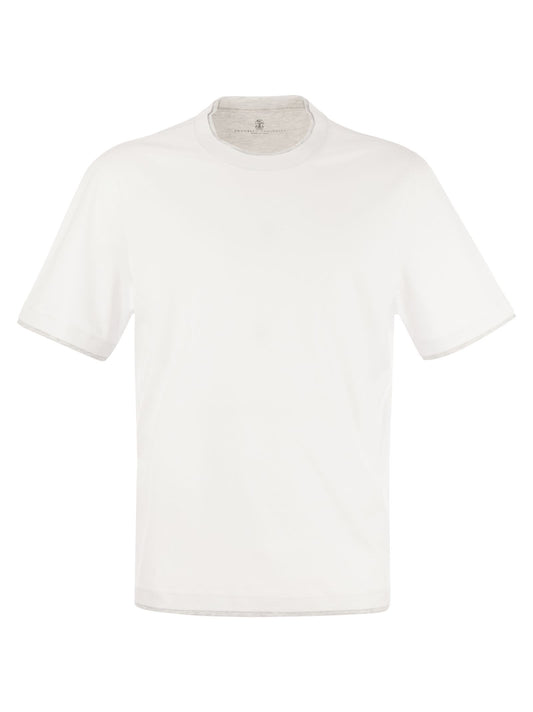 Brunello Cucinelli Men Slim Fit Crew-Neck T-Shirt In Lightweight Cotton Jersey