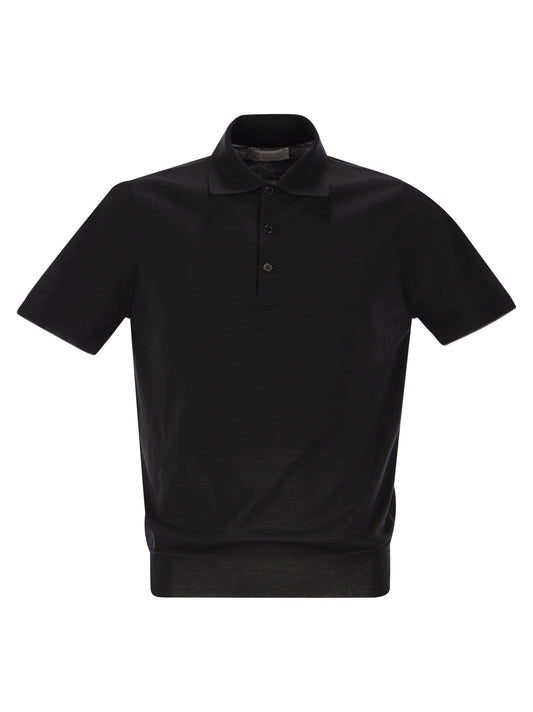 Brunello Cucinelli Men Lightweight Cotton Knit Polo Shirt