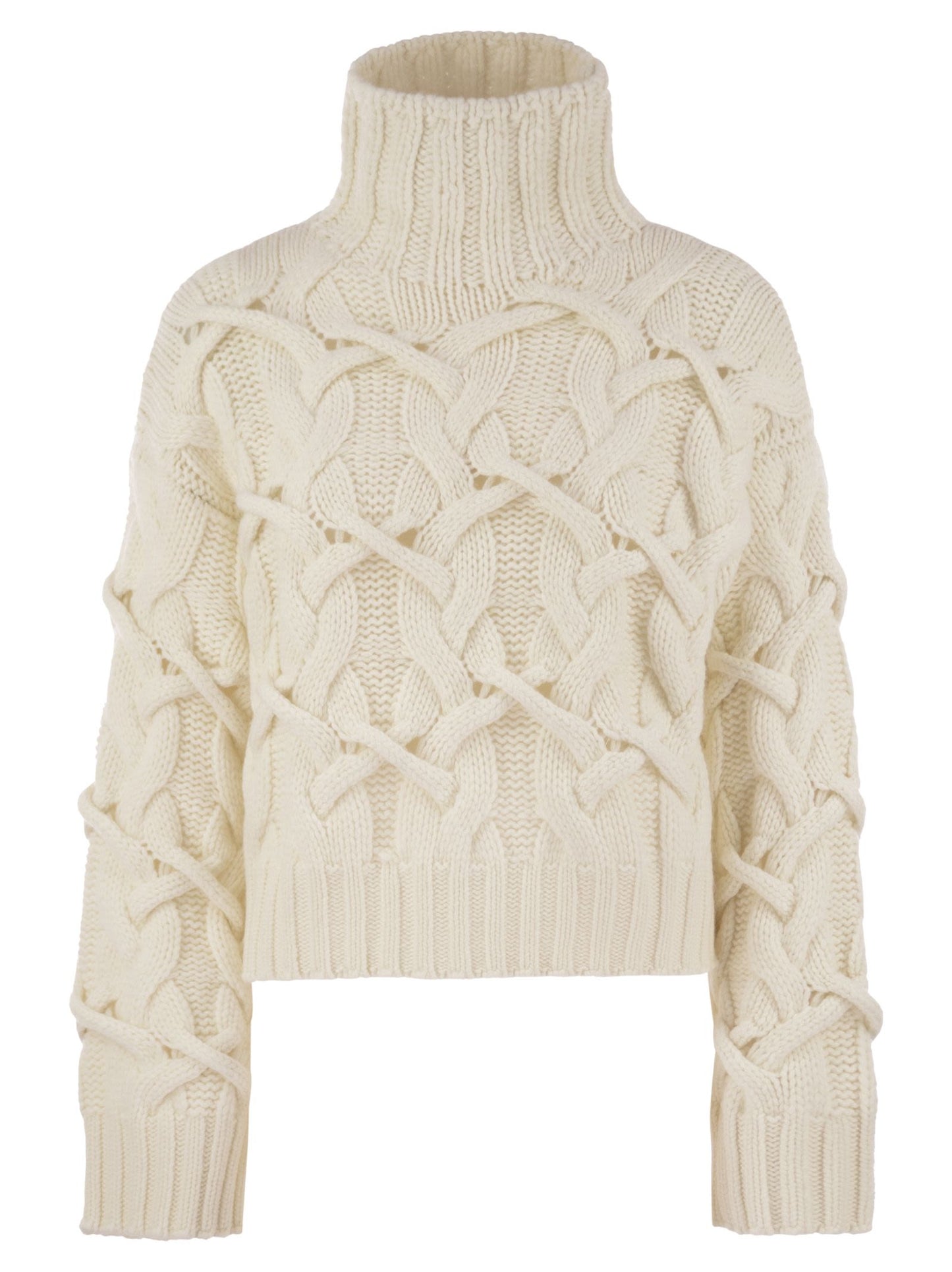 Brunello Cucinelli Women Braided High-Necked Cashmere Sweater