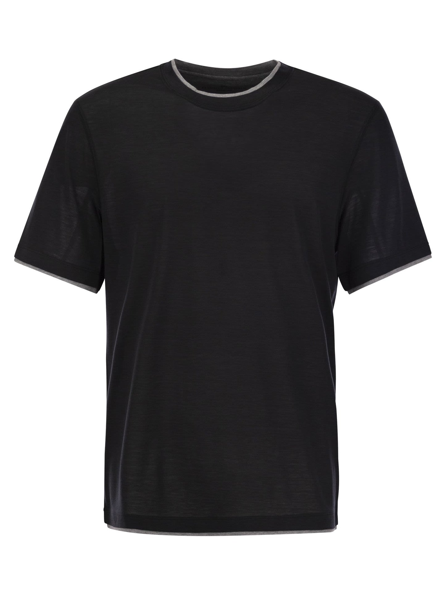 Brunello Cucinelli Men Silk And Cotton T-Shirt