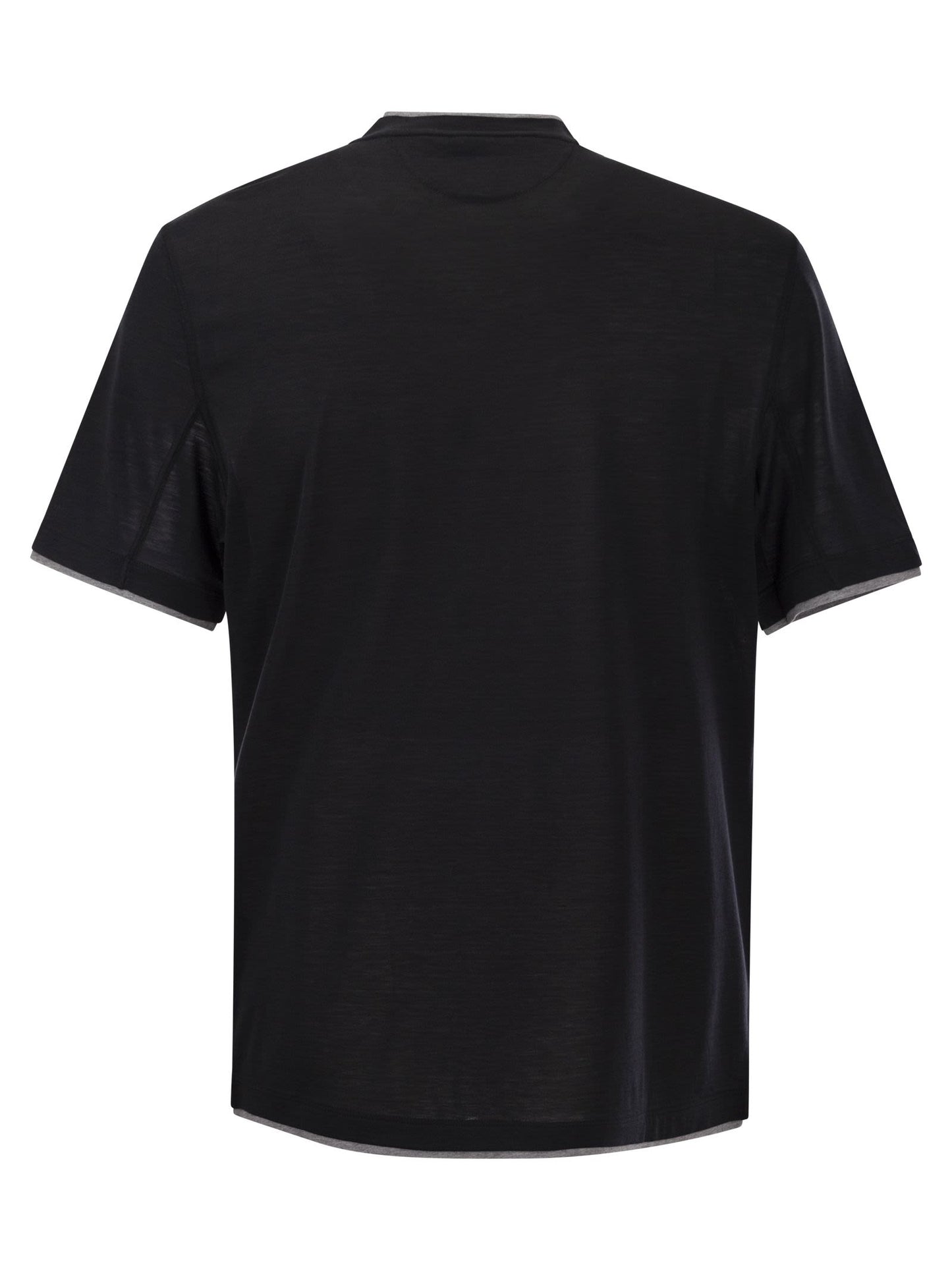 Brunello Cucinelli Men Silk And Cotton T-Shirt