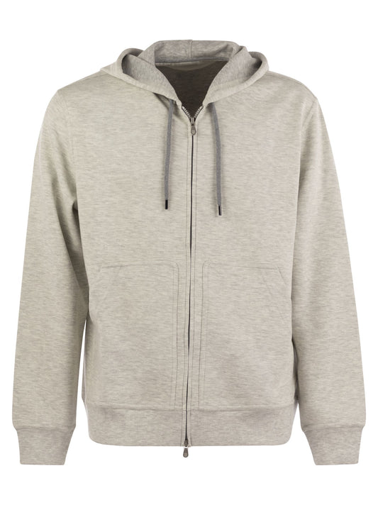 Brunello Cucinelli Men Cotton, Cashmere And Silk Fleece Zipped Topwear