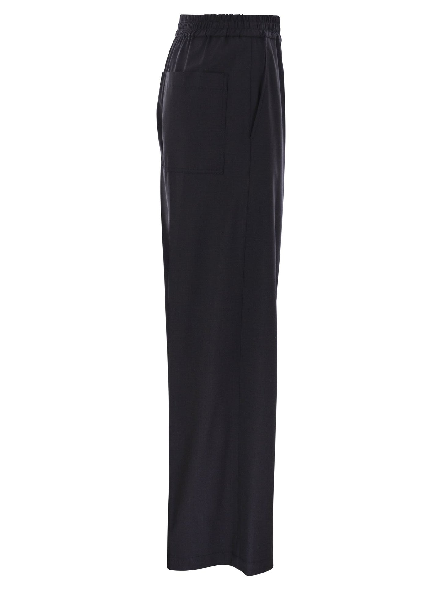 Brunello Cucinelli Women Tropical Luxury Wool Loose Trousers