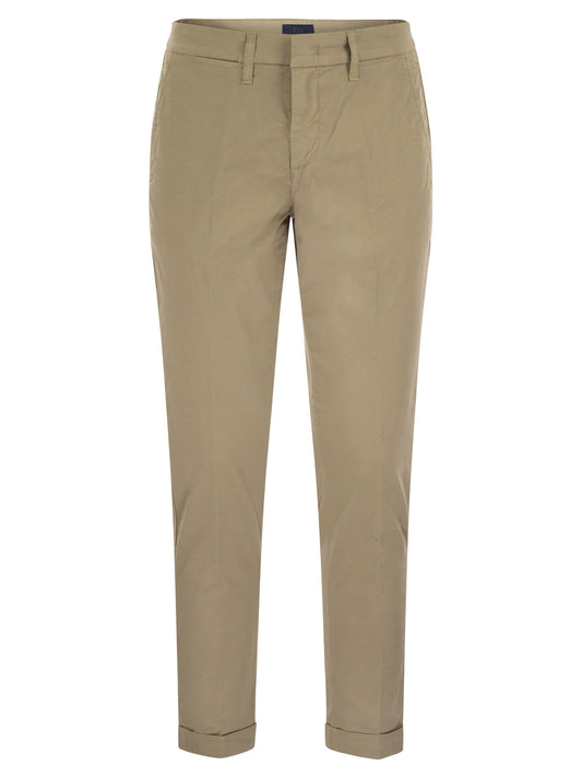 Fay Men Stretch Gabardine Slim Trousers
