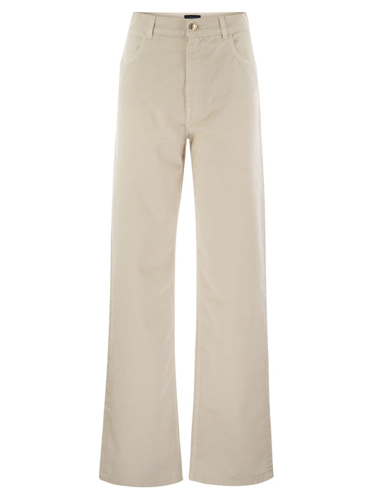 Fay Women 5-Pocket Trousers In Stretch Cotton Drill