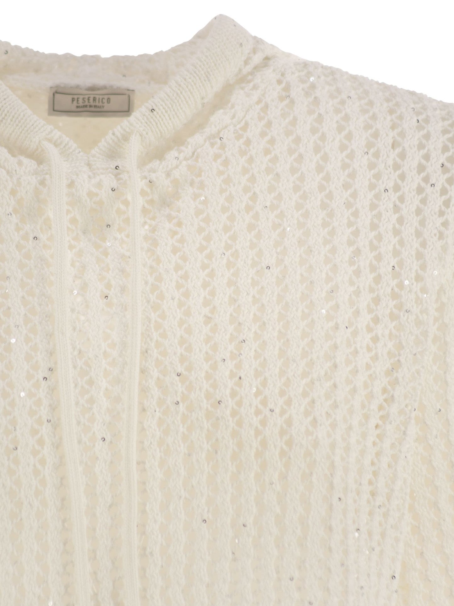 Peserico Women Pure Cotton Cordonet Jumper With Sequins
