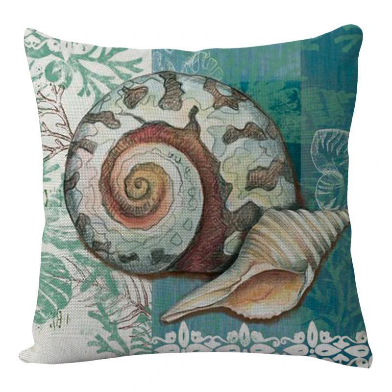Mandotos Sea Turtle Printed Cushion Covers Linen Throw Pillow Cases For Home Decor Sofa Chair