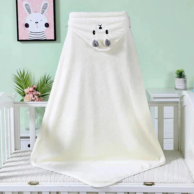 Baby Hooded Bath Towels Cartoon Animal Newborn Soft Towel Blanket Toddler Bathrobe Warm Sleeping Swaddle Wrap for Boys Girls