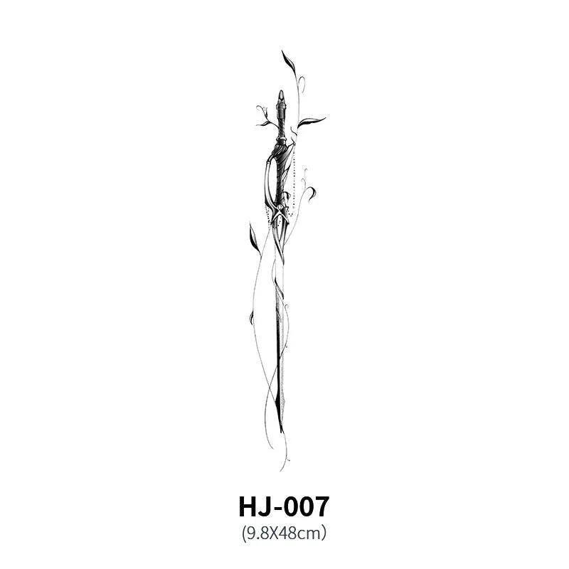 Botanical Spine Tattoo Decal