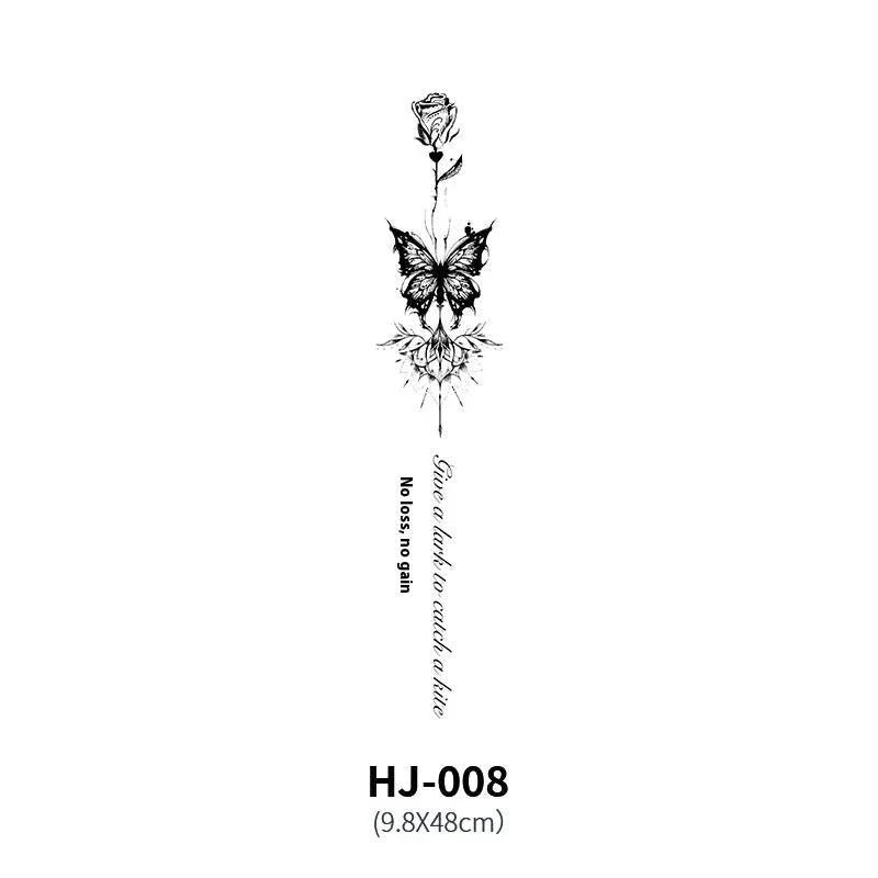 Botanical Spine Tattoo Decal