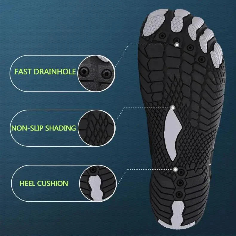 Breathable Double Buckle Unisex Water Shoes - Aqua Shoes Slip-On