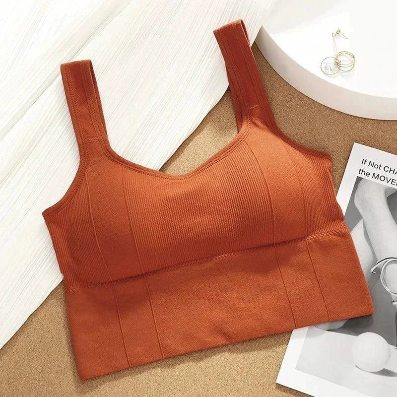 Mandotos Breathable Sports Bra Women Seamless Yoga Top Shockproof Crop Push Up Gym Workout
