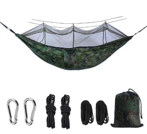 Bug-Free Camp Hammock: Serene Outdoor Relaxation with Mosquito Protection for Two