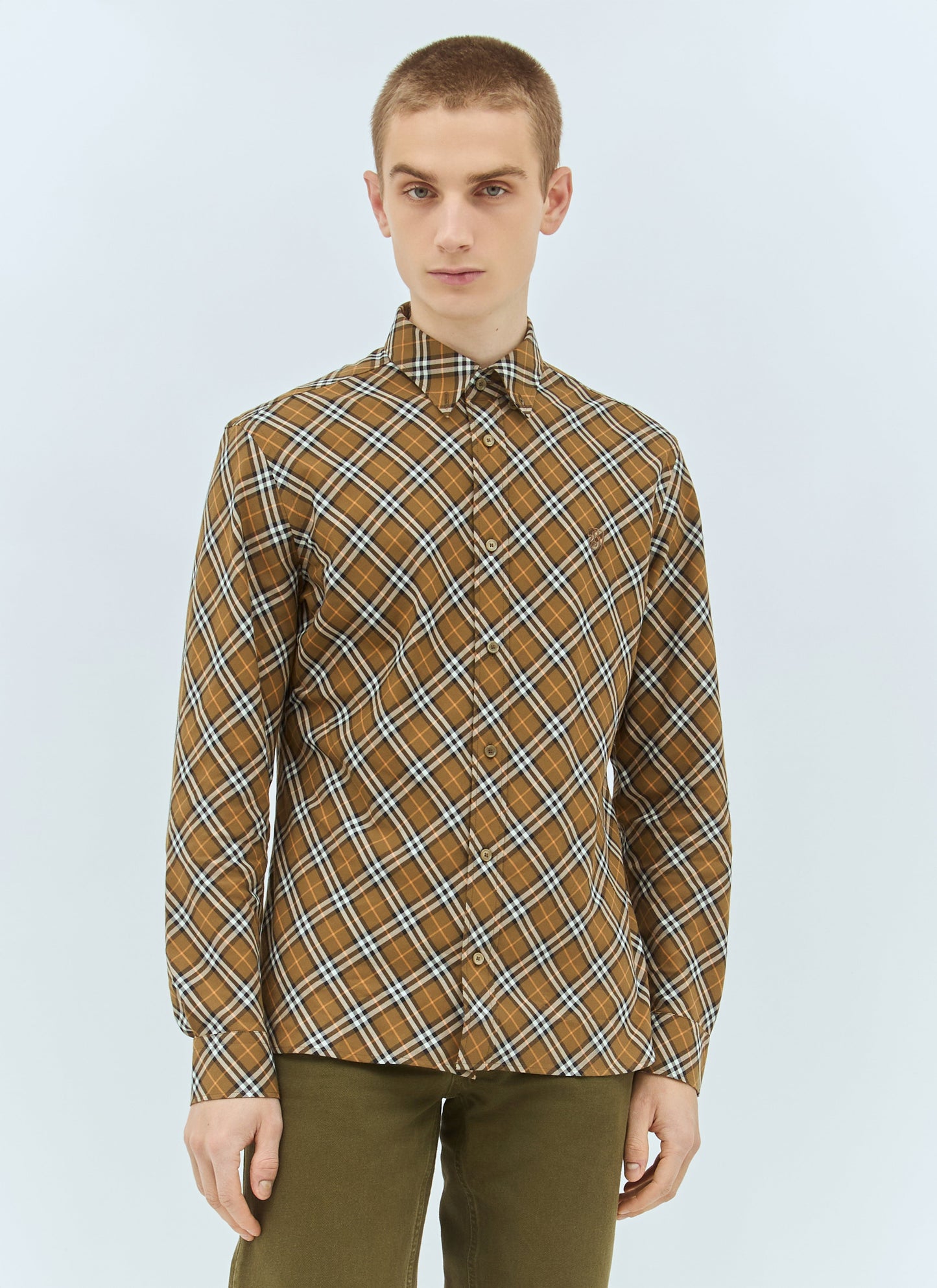 Burberry Men Check Cotton Shirt