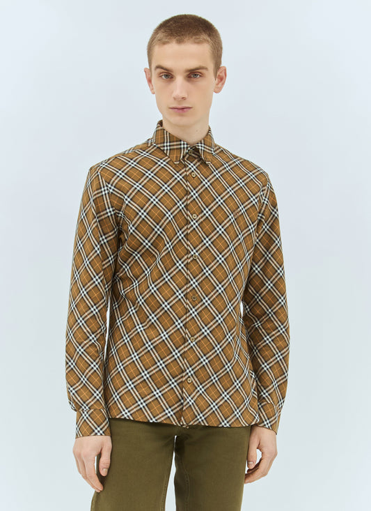 Burberry Men Check Cotton Shirt