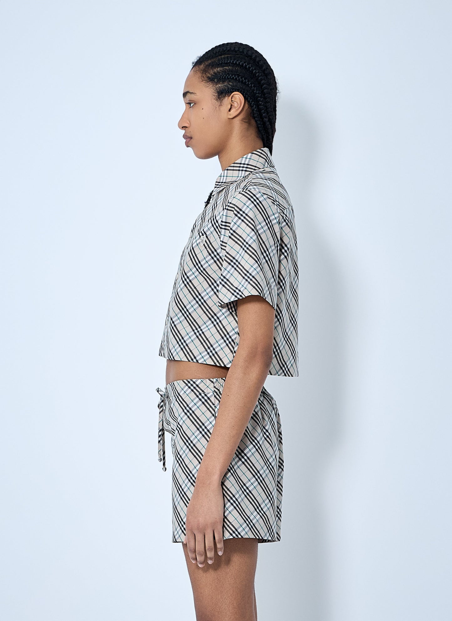 Burberry Women Crop Check Shirt