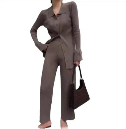Chic Knit Collared Ensemble