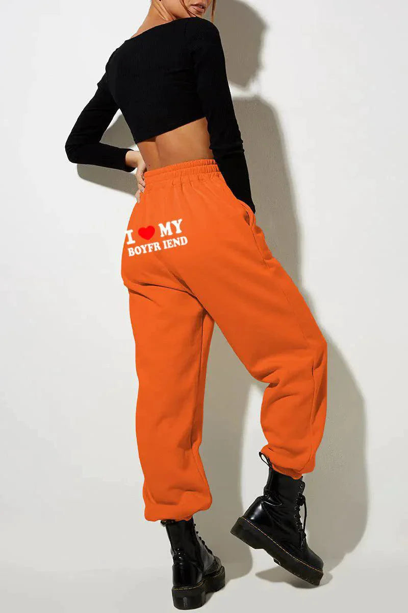 Chic Love Print Trousers