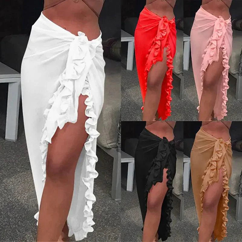 GlamourWave Chiffon Beach Wrap - Effortless Elegance for Sunny Days