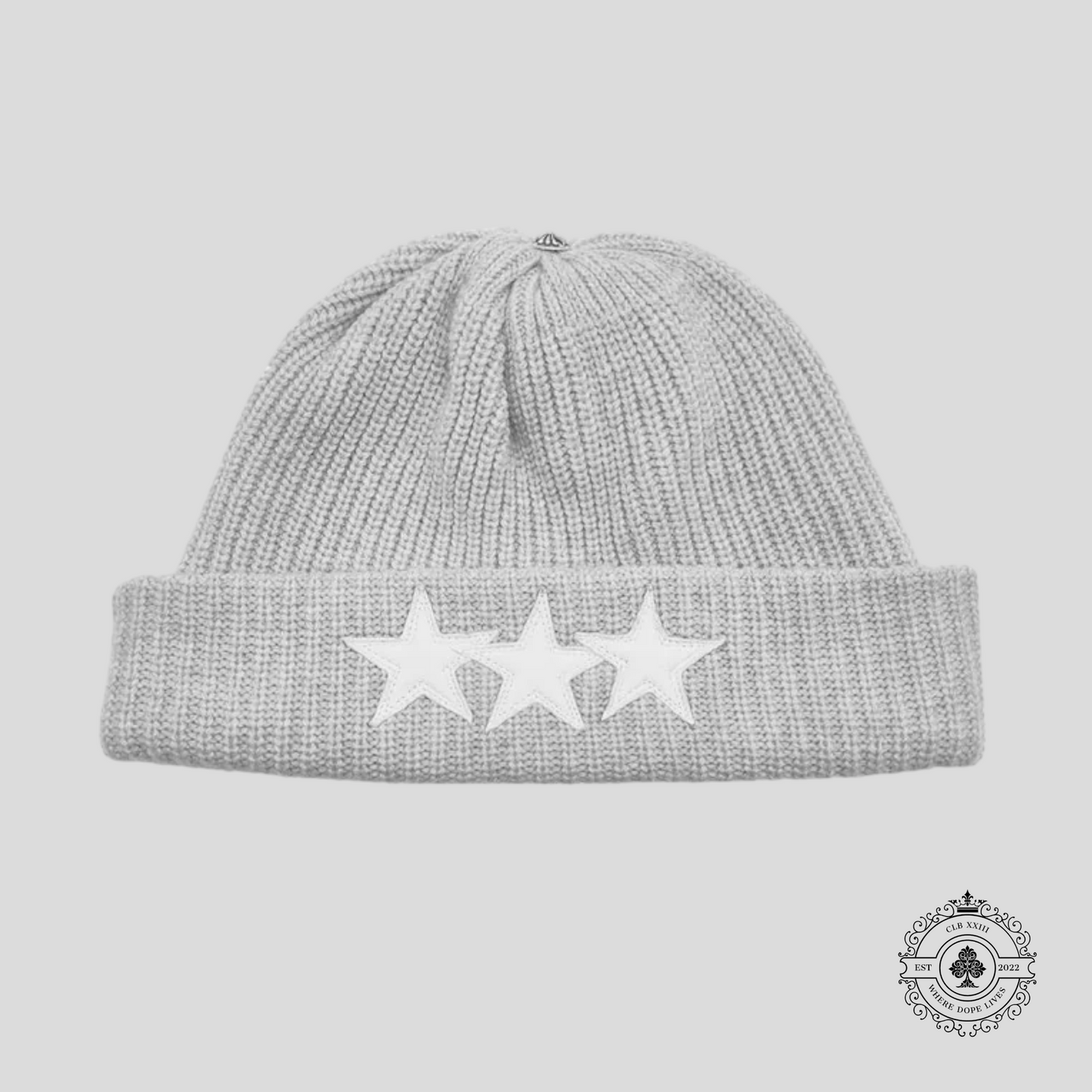 Chrome Hearts Cashmere Star Patch Beanie in Grey