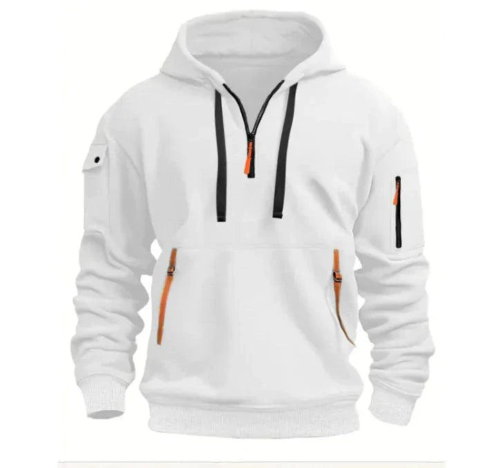 Cotton Dropped Shoulder Hooded Sweatshirt