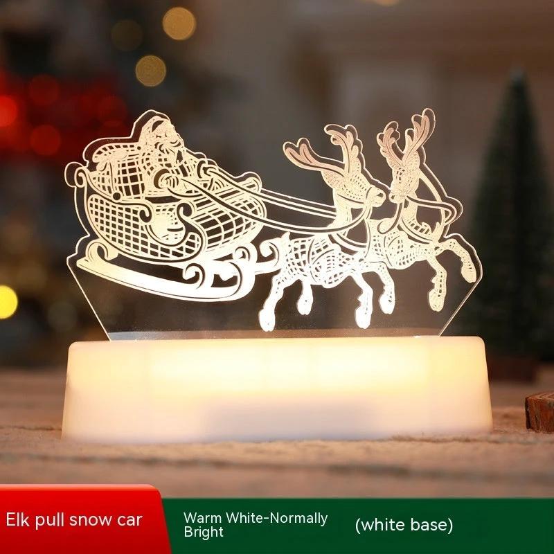 MANDOTOS Christmas 3D LED Acrylic Night Light Ornament Festive Holiday Decor Gift Idea For Kids