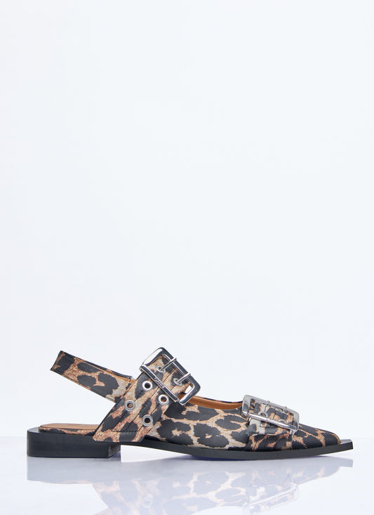 Ganni Women Feminine Buckle Ballerina Flats
