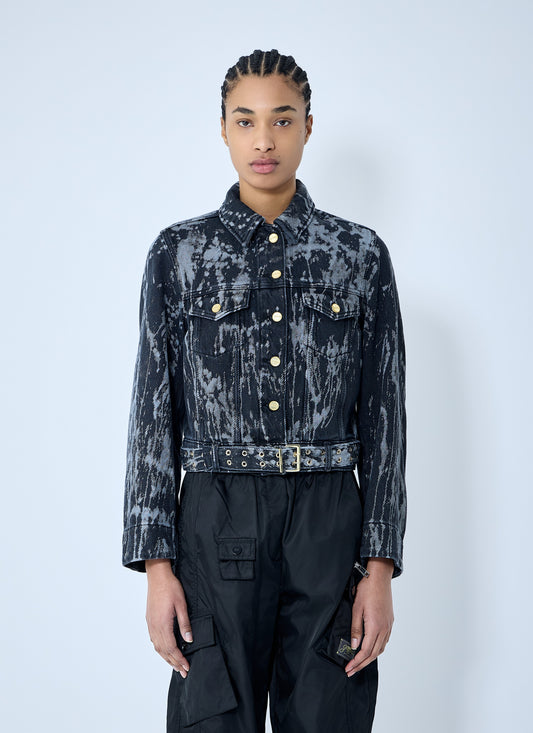 Ganni Women Heavy Denim Belted Jacket