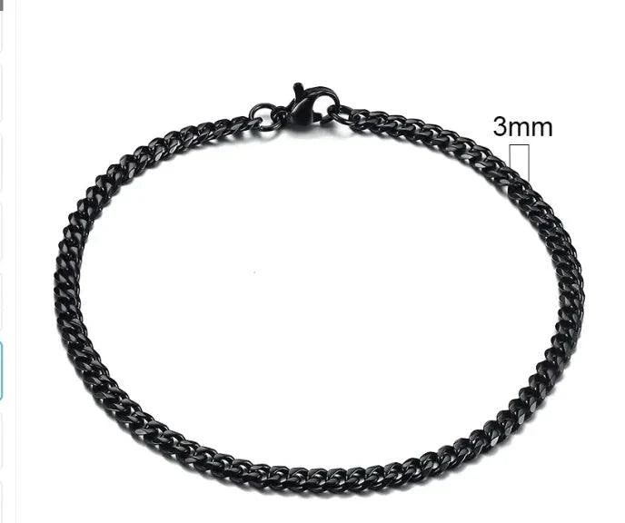 Gold-Tone Stainless Steel Cuban Bracelet 3-11mm