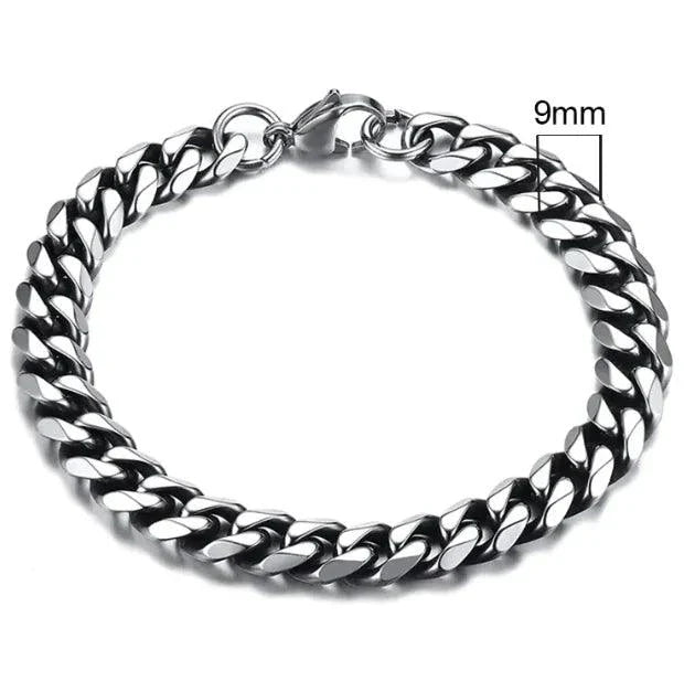 Gold-Tone Stainless Steel Cuban Bracelet 3-11mm