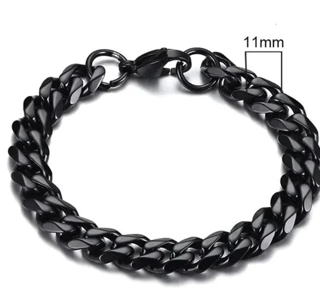 Gold-Tone Stainless Steel Cuban Bracelet 3-11mm