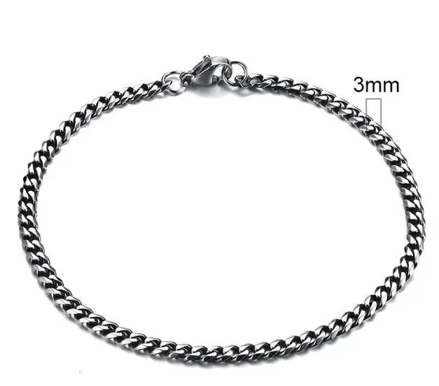 Gold-Tone Stainless Steel Cuban Bracelet 3-11mm