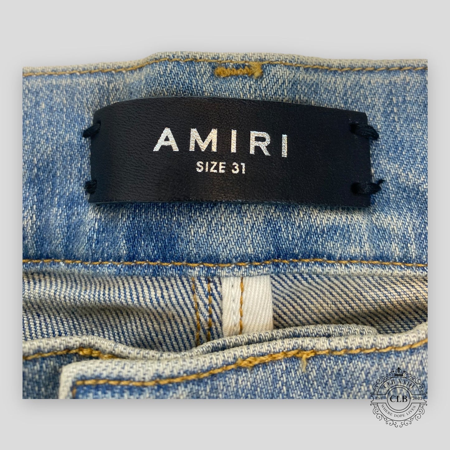 Amiri Lunar New Year Thrasher Jeans in Clay Indigo