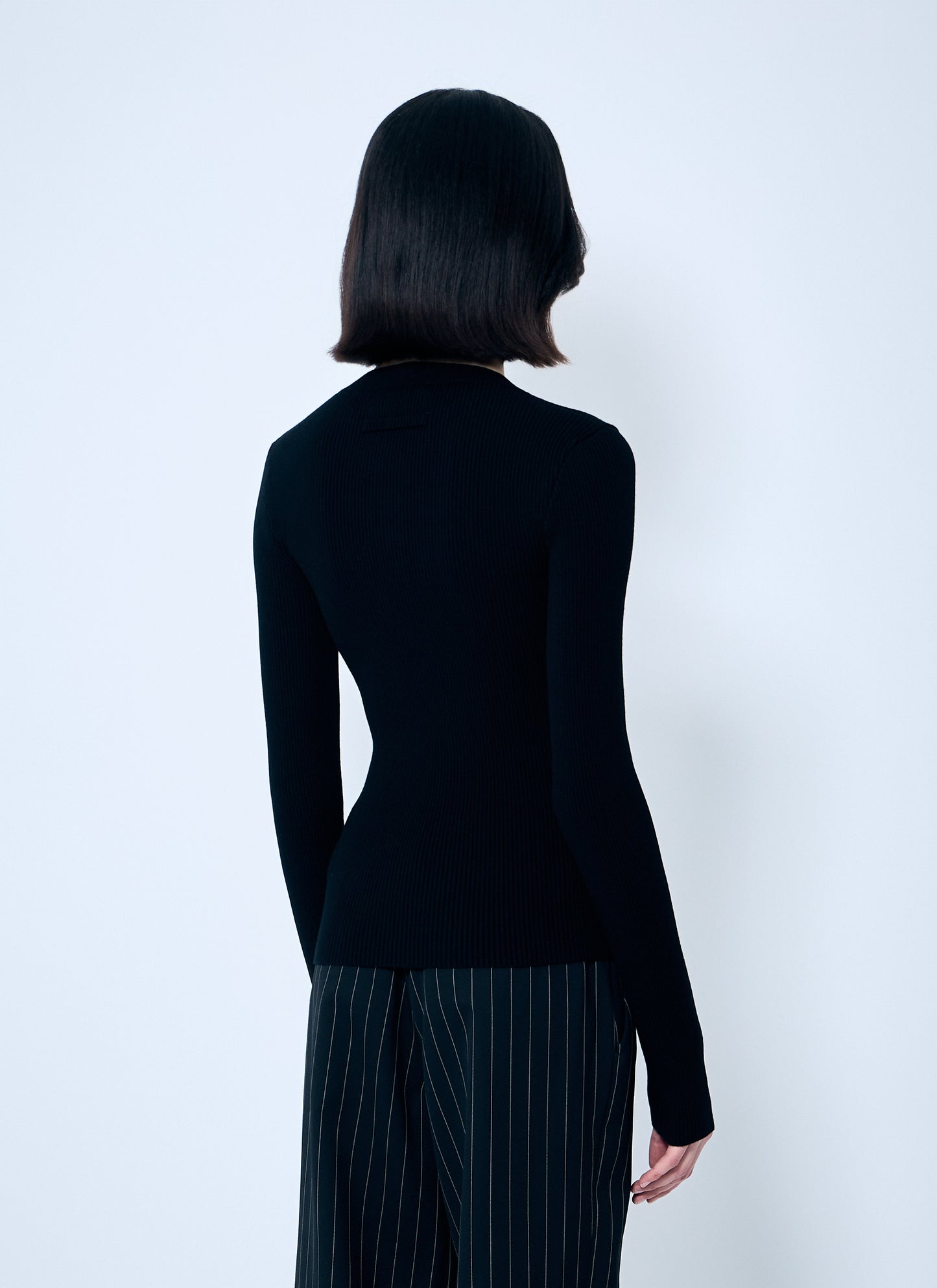 Jean Paul Gaultier Women Rib Sweater With Transparent Panels