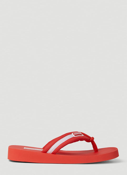 Kenzo Women Logo Patch Flip Flops