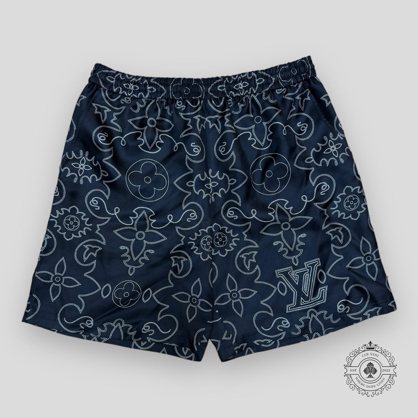 Louis Vuitton Arabesque Printed Silk Shorts in Black/White
