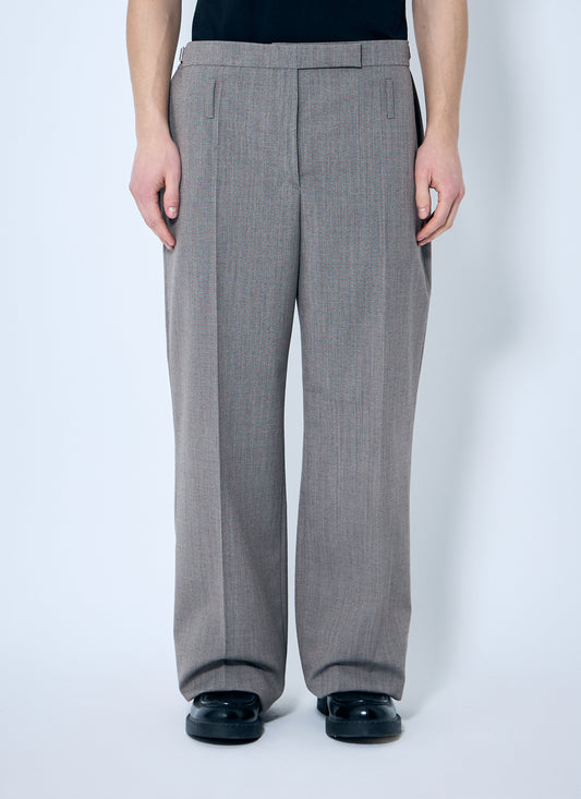 Prada Men Belted Tailored Wool-Blend Pants
