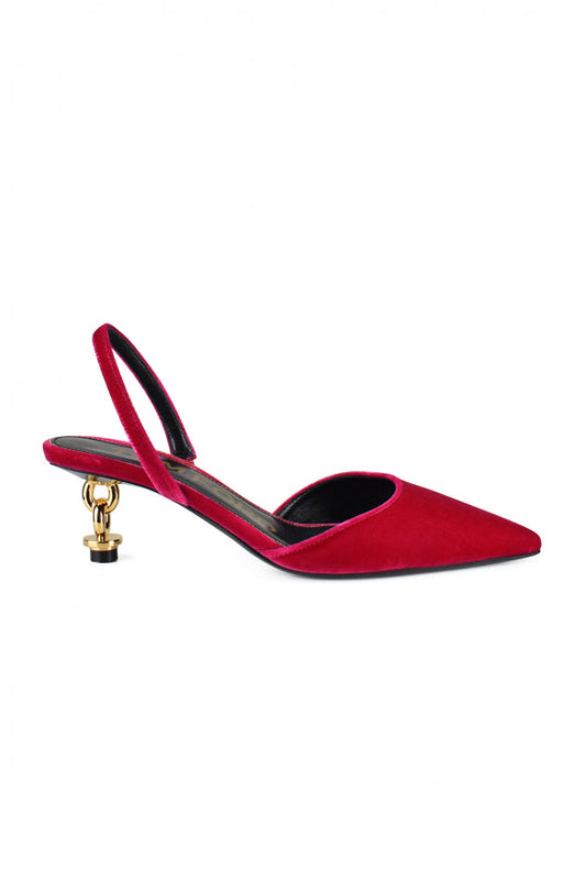Tom Ford Women Velvet Chain Heel Slingback