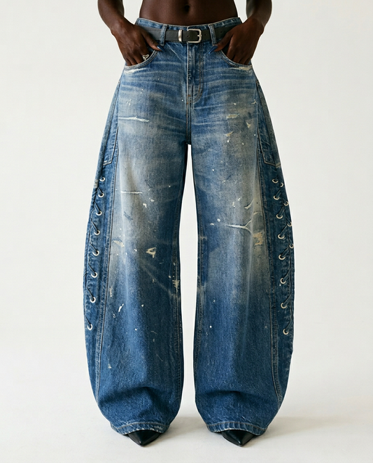 Unstoppable Printed Wide-Leg Jeans