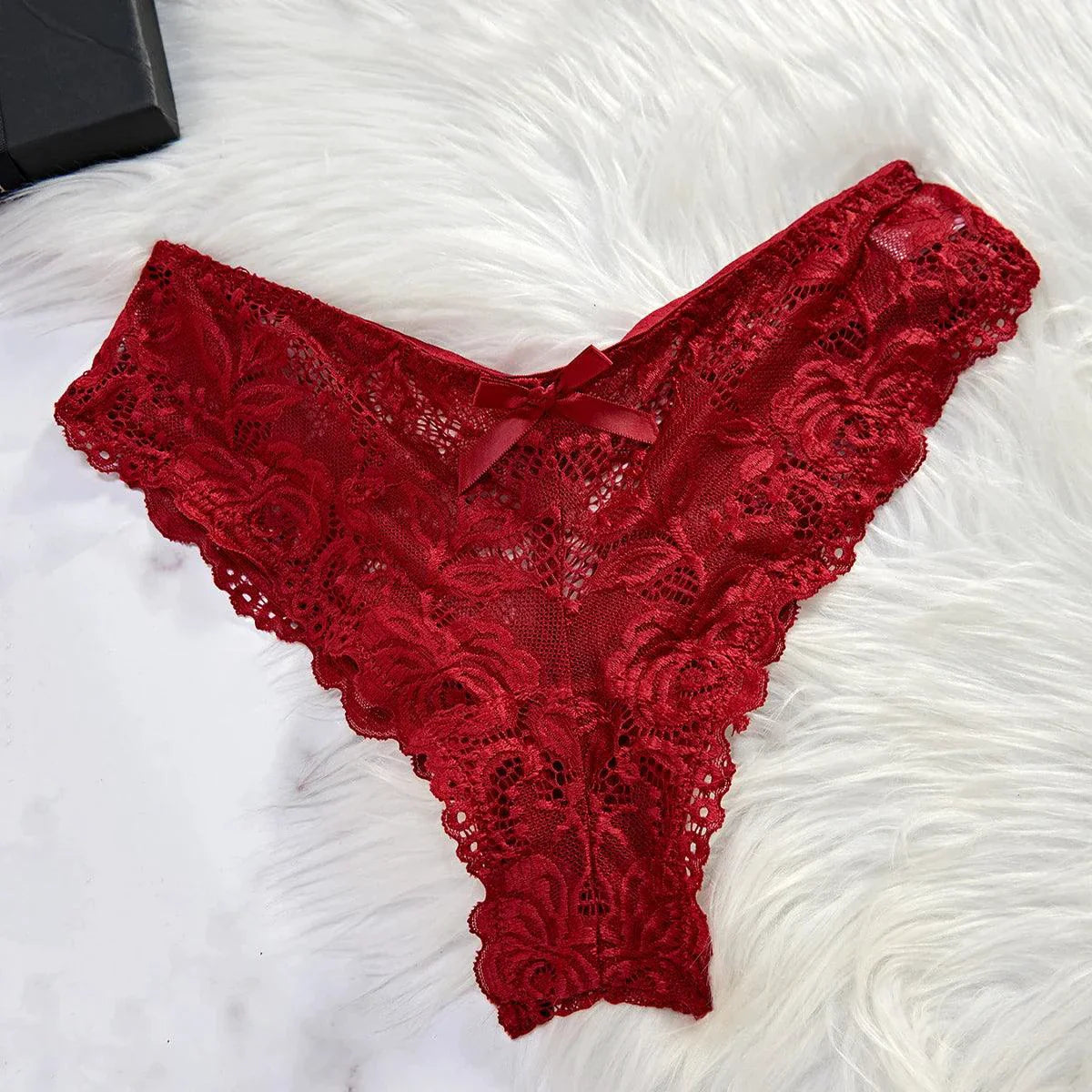Seductive Lace Nightdress & Panty Set - Transparent Red Sleepwear for Confident Women